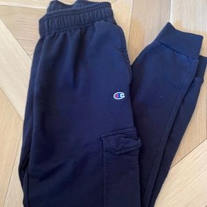 Mens Champion Cargo Joggers Navy, Size Medium